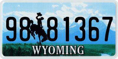WY license plate 9881367
