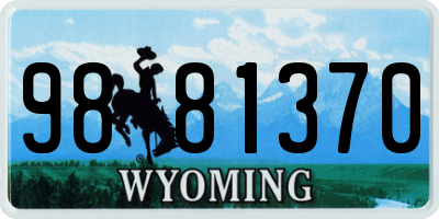 WY license plate 9881370