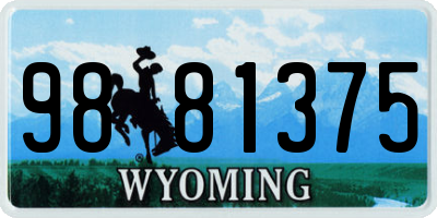 WY license plate 9881375