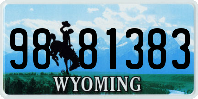 WY license plate 9881383