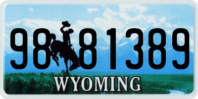 WY license plate 9881389