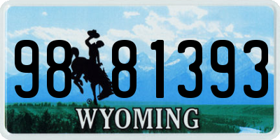 WY license plate 9881393