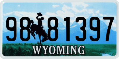 WY license plate 9881397