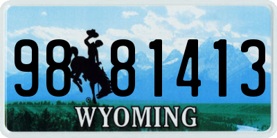 WY license plate 9881413