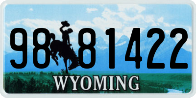 WY license plate 9881422