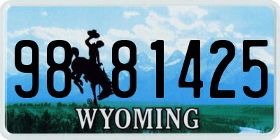 WY license plate 9881425
