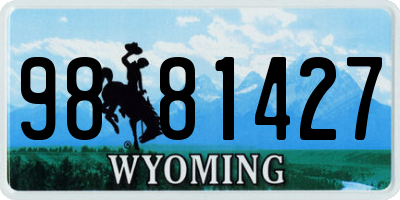 WY license plate 9881427