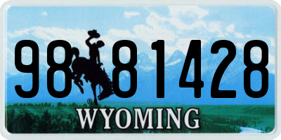 WY license plate 9881428