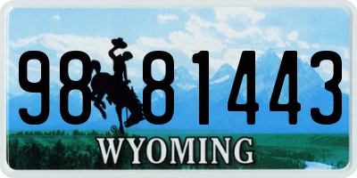 WY license plate 9881443