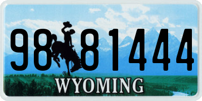 WY license plate 9881444