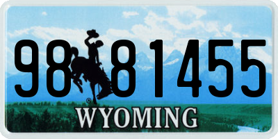 WY license plate 9881455