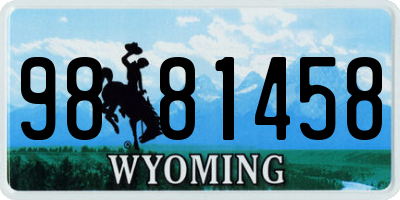 WY license plate 9881458