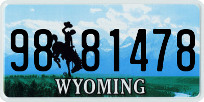 WY license plate 9881478