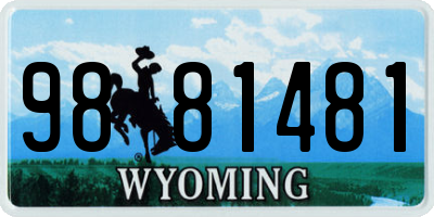 WY license plate 9881481