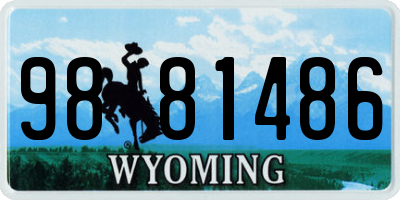 WY license plate 9881486