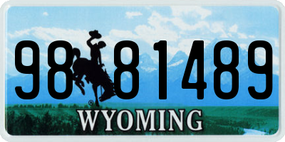 WY license plate 9881489