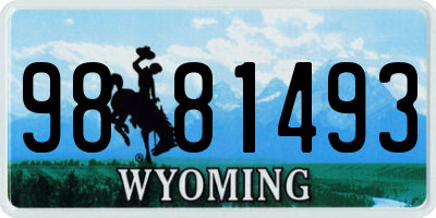 WY license plate 9881493