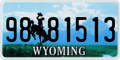 WY license plate 9881513