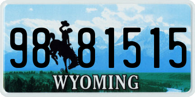 WY license plate 9881515