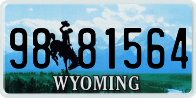 WY license plate 9881564