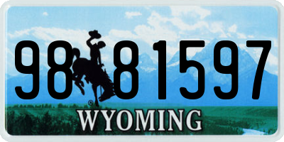 WY license plate 9881597