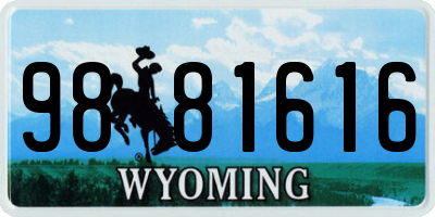 WY license plate 9881616
