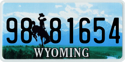 WY license plate 9881654