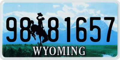 WY license plate 9881657