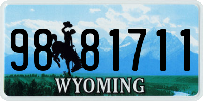 WY license plate 9881711