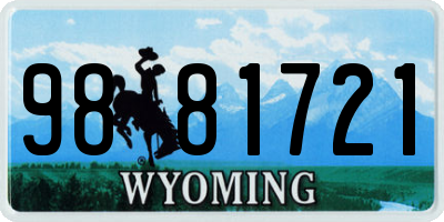 WY license plate 9881721