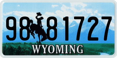 WY license plate 9881727