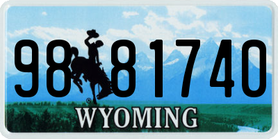 WY license plate 9881740