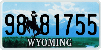 WY license plate 9881755