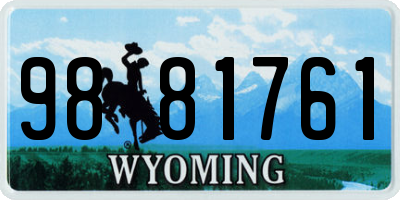 WY license plate 9881761