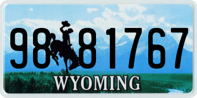 WY license plate 9881767
