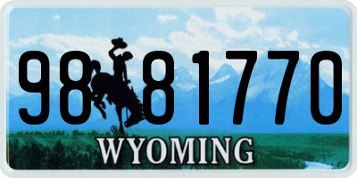 WY license plate 9881770