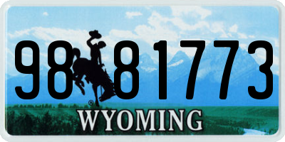 WY license plate 9881773