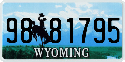 WY license plate 9881795