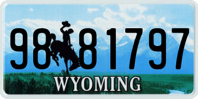 WY license plate 9881797