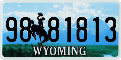WY license plate 9881813
