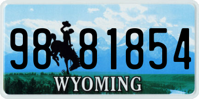 WY license plate 9881854