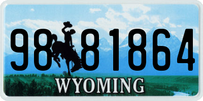 WY license plate 9881864
