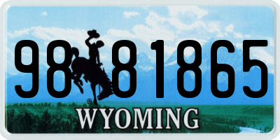 WY license plate 9881865