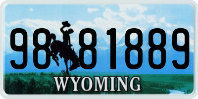 WY license plate 9881889