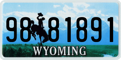 WY license plate 9881891