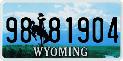 WY license plate 9881904