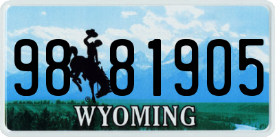 WY license plate 9881905