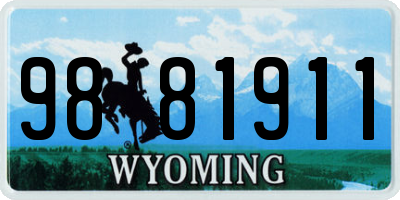 WY license plate 9881911