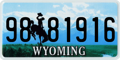 WY license plate 9881916