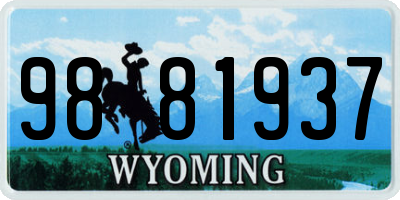WY license plate 9881937